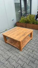 Teakhouten salontafel 1000x1000, Ophalen, 100 tot 150 cm, 50 tot 100 cm, Zo goed als nieuw