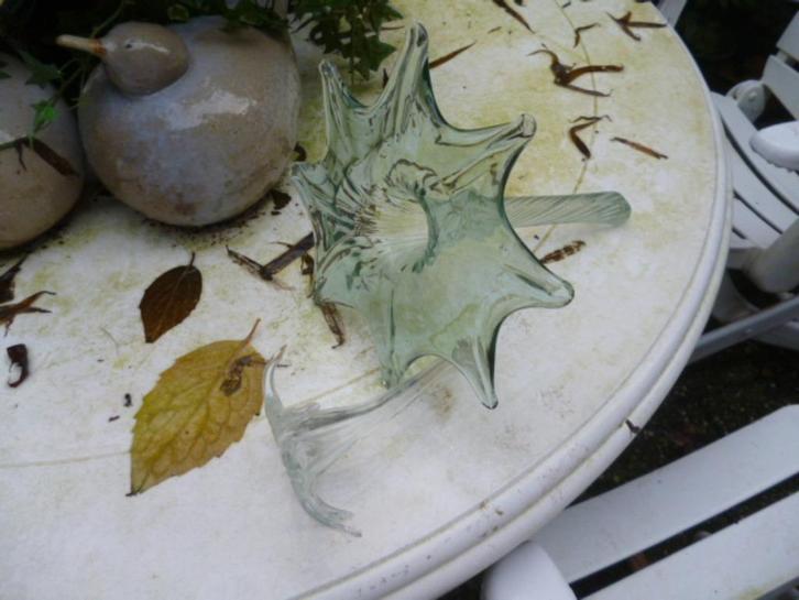 Art-deco glazen bloemen groen + transparant, Antiek en Kunst, Antiek | Vazen, Ophalen of Verzenden