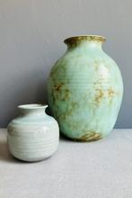 Sphinx Wim Visser vazen celandon licht turquoise fifties MCM, Ophalen of Verzenden