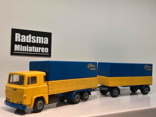 Scania 141 bak + Trailer - 1:50 Tekno, Hobby en Vrije tijd, Modelauto's | 1:50, Zo goed als nieuw, Bus of Vrachtwagen, Tekno, Ophalen of Verzenden