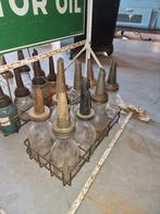 Oilie flessen met rek shell esso mobil texaco, Ophalen, Gebruikt, Auto's