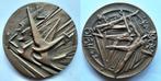 Bronzen penning KLM 1919-1969, Postzegels en Munten, Penningen en Medailles, Nederland, Brons, Verzenden