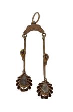 Diamanten antieke ketting hanger 14k goud peer geslepen dame, Verzenden, Goud, Hanger, Met edelsteen