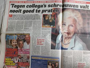 Koningin vd Talkshow Sonja Barend krantenartikel 