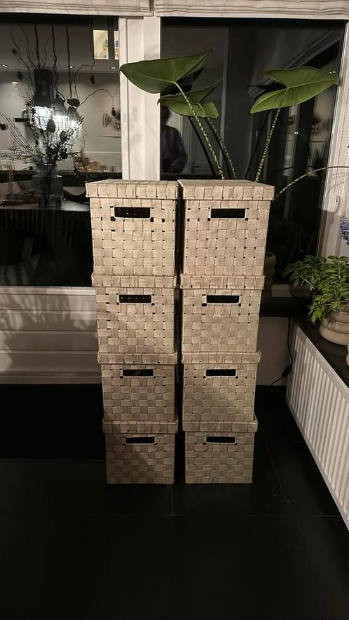 Opbergmanden 8 stuks, Huis en Inrichting, Woonaccessoires | Schalen en Manden, Gebruikt, Rechthoekig, Riet, Ophalen of Verzenden