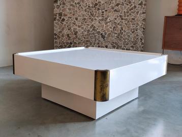 Vintage Italiaanse Willy Rizzo salontafel van Mario Sabot beschikbaar voor biedingen