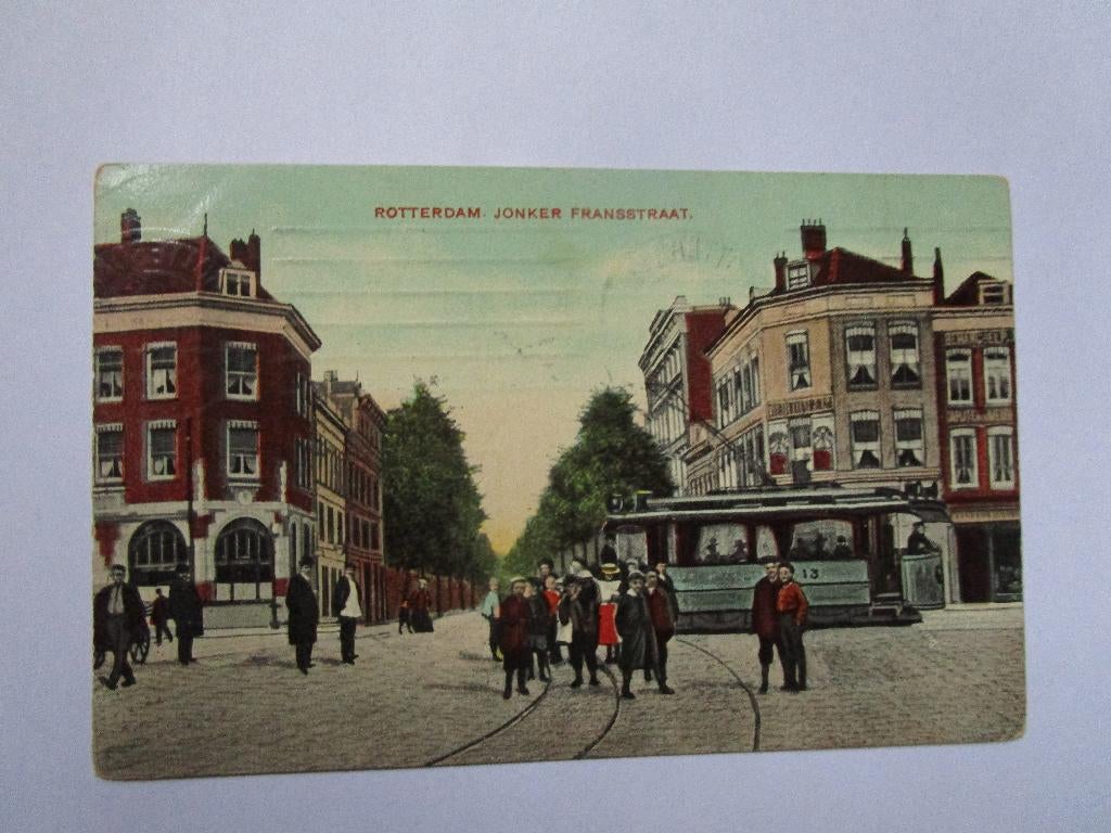 Ansichtkaart Rotterdam -Jonker Fransstraat 1909 uitg Schafer, Verzamelen, Ansichtkaarten | Nederland, Verzenden, Voor 1920, Gelopen