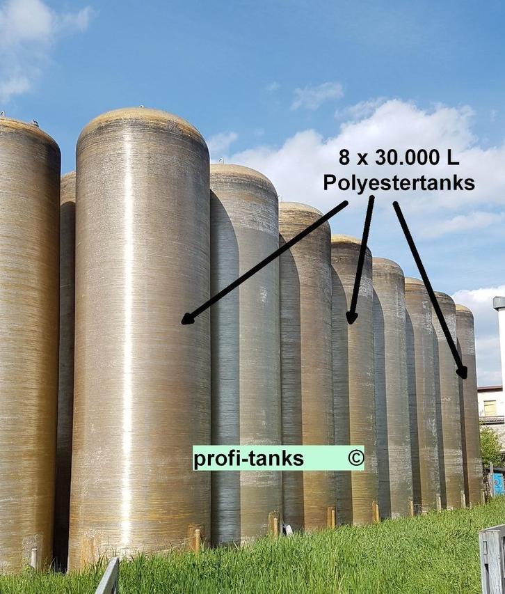 P176 opslagtanks 30000 L GFK tanks watertanks mest gier aalt, Tuin en Terras, Regentonnen, Gebruikt, Kunststof, Ophalen