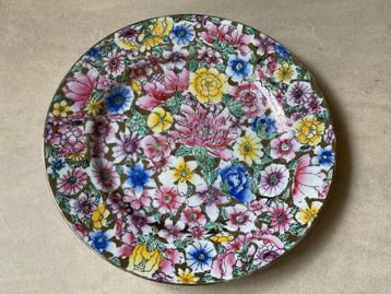Chinees kleurrijk bord mille Fleurs gestempeld prima staat beschikbaar voor biedingen