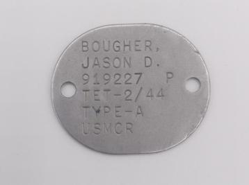 US WWII Marine Corps Dogtag, Sergeant 1944 beschikbaar voor biedingen