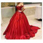 Trouwjurk Sweetheart Off Shoulder - Satijn baljurk gala jurk, Trouwjurk, Nieuw, Ophalen of Verzenden, H