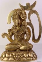 Groot beeld Shiva op tijgertroon  Brons  India, Zo goed als nieuw, Ophalen
