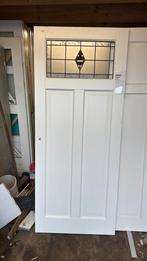 Stompe paneeldeur 88x211.5 cm glasinlood nr 122, Doe-het-zelf en Verbouw, Deuren en Horren, Ophalen, 80 tot 100 cm, Binnendeur