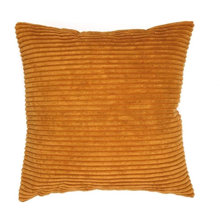 Corduroy Rib kussenhoes cognac | 45 x 45 cm, Huis en Inrichting, Woonaccessoires | Kussens, Nieuw, Overige kleuren, Vierkant, Verzenden