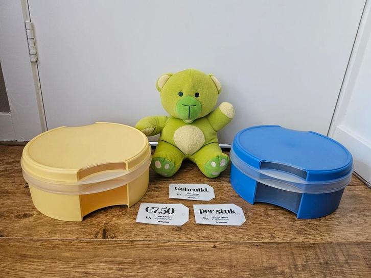 Tupperware vensterdoos koektrommel €7,50 per stuk 2de 50%, Huis en Inrichting, Keuken | Tupperware, Gebruikt, Bak of Kom, Blauw