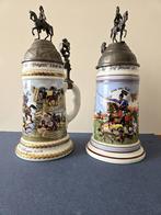 2 x reservisten kruiken met tinnen deksels, Antiek en Kunst, Ophalen of Verzenden