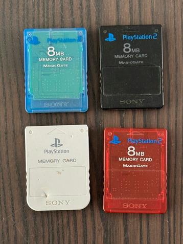Playstation 1 & PlayStation 2 memory cards beschikbaar voor biedingen