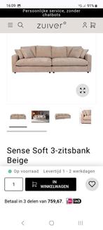 3 zits bank ZUIVER in Hoorn, Ophalen, Zo goed als nieuw, 75 tot 100 cm, Stof