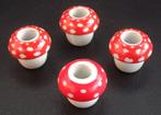 Paddestoel kandelaar kaarshouder 4 Stuks, Ophalen of Verzenden, Zo goed als nieuw, Rood, Kandelaar