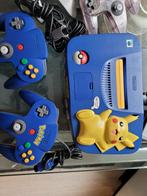 Nintendo 64 pikachu editie + spellen, Spelcomputers en Games, Gebruikt, Ophalen of Verzenden, Met 3 controllers of meer, Met games