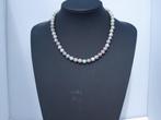 ketting van agaat met zilverkleurige spacers en slotje, Ophalen of Verzenden, Nieuw, Steen of Mineraal