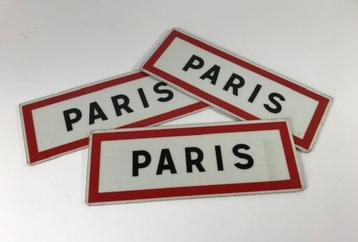 Vintage aluminium bordje bebouwde kom Paris wit / rood beschikbaar voor biedingen
