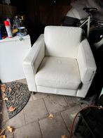 GRATIS witte leren stoel loungestoel., Huis en Inrichting, Fauteuils, Ophalen, Gebruikt, 100 tot 125 cm, Leer