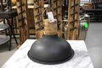 2 x stoere hanglamp KYONY metaal hout zwart industrieel, Huis en Inrichting, Lampen | Hanglampen, Ophalen of Verzenden, Zo goed als nieuw