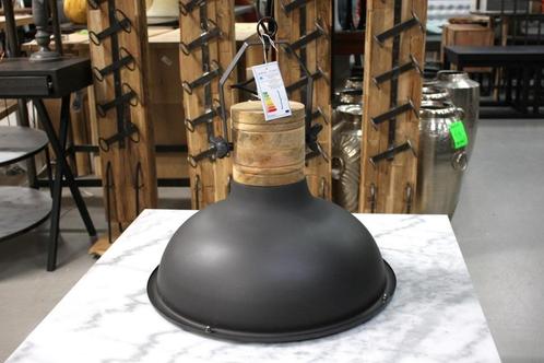 2 x stoere hanglamp KYONY metaal hout zwart industrieel, Huis en Inrichting, Lampen | Hanglampen, Zo goed als nieuw, Hout, Metaal