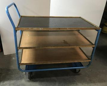 Etagewagen, Eurocraft, 3 houten schappen, 61x116x103 cm beschikbaar voor biedingen