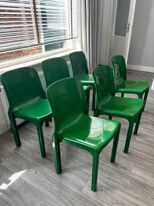 6 design stoelen Selene by Vico Magistretti voor Artemide, Huis en Inrichting, Stoelen, Gebruikt, Vijf, Zes of meer stoelen, Kunststof