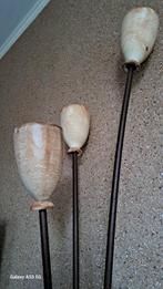 Houten Abstracte Beelden Set, Tuin en Terras, Tuinbeelden, Ophalen of Verzenden, Zo goed als nieuw, Hout, Abstract beeld