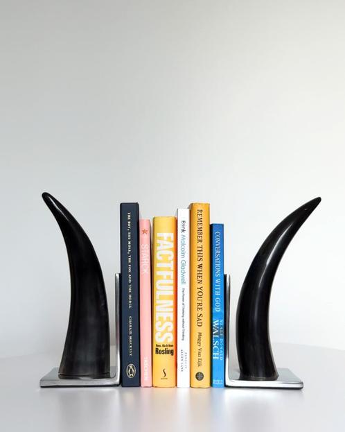 Natural Cow Horn Bookends, Huis en Inrichting, Woonaccessoires | Wandplanken en Boekenplanken, Gebruikt, Ophalen of Verzenden