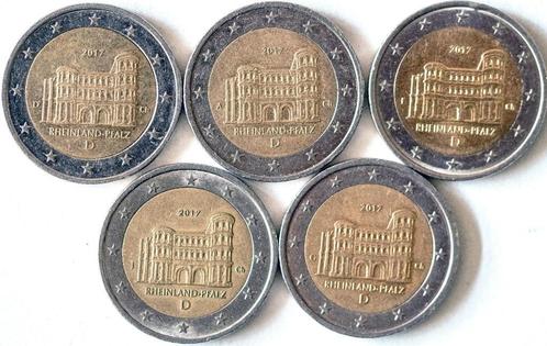Speciale 2-euro munten Duitsland 2017 Rijnland-Palts A,D,F,G, Postzegels en Munten, Munten | Europa | Euromunten, Setje, 10 euro