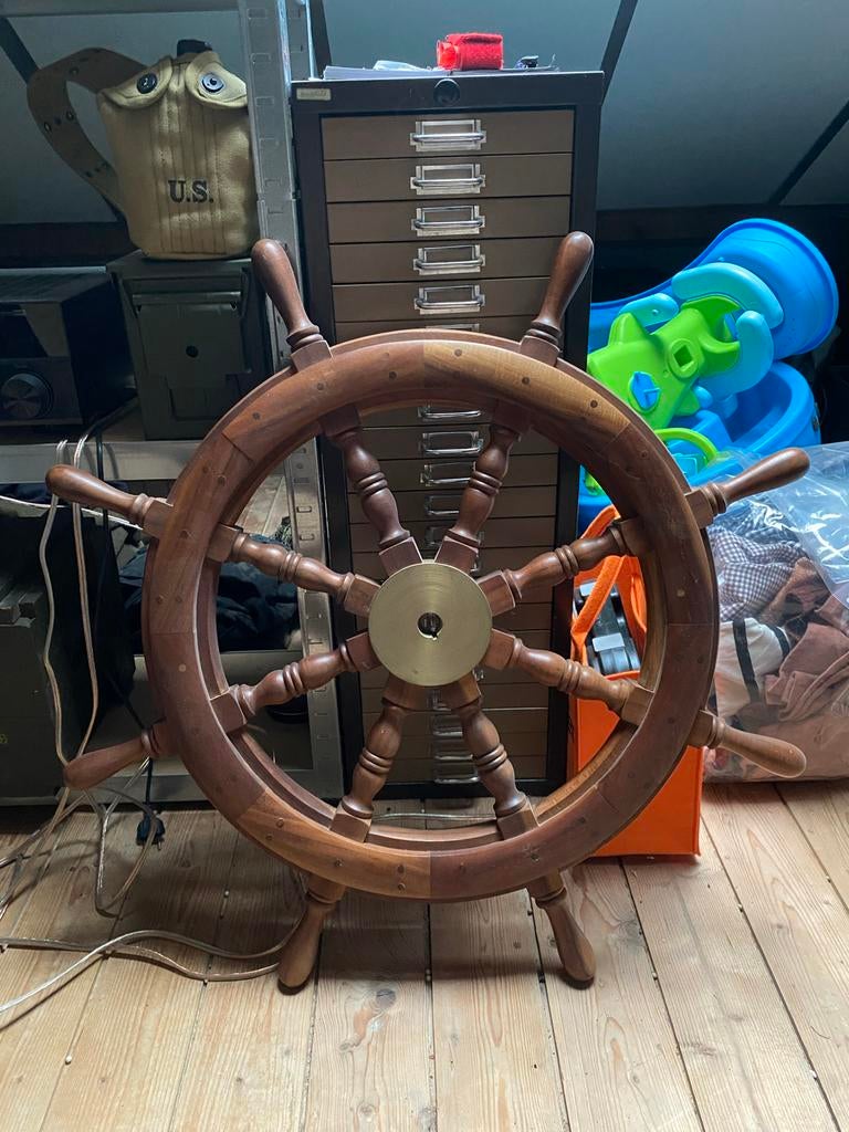 Antiek Scheepsstuurrad, Watersport en Boten, Ophalen, Gebruikt, Overige typen