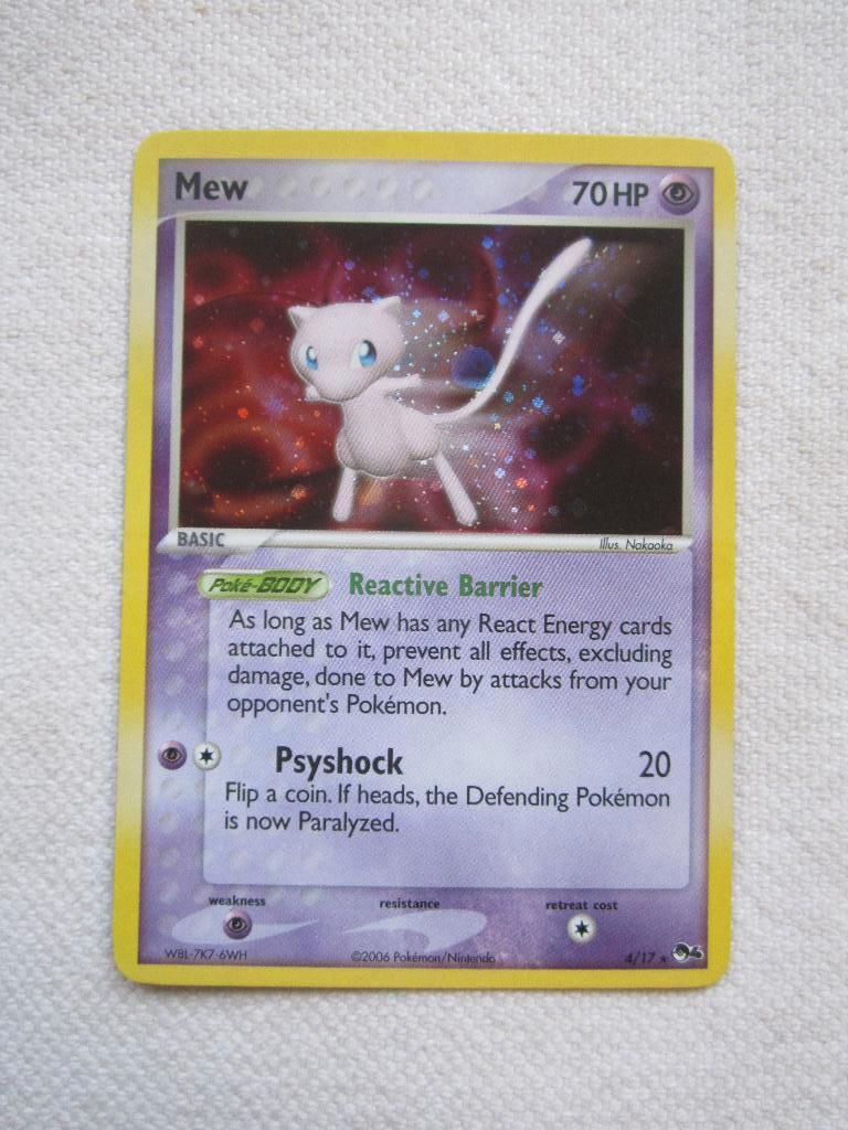 6.  Pokemon,  Mew  4/17,  per stuk, Ophalen, Zo goed als nieuw