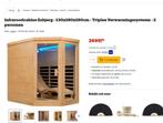 Infraroodcabine Esbjerg - 130x190x190cm  Triplex Verwarm. 2P, Ophalen of Verzenden, Zo goed als nieuw, Infrarood, Complete sauna