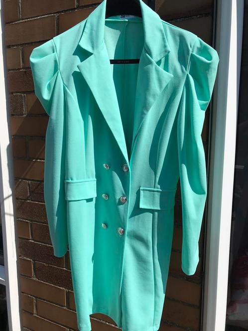 MOET WEG colbert jasje blazer turkoois lang model oto 52cm, Kleding | Dames, Jasjes, Kostuums en Pakken, Nieuw, Jasje, Blauw, Verzenden