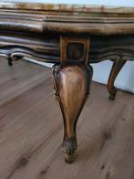 Zeer oude houten salon tafel met marmeren blad / onyx, Antiek en Kunst, Ophalen