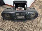 Retro 80s Sanyo M2402F Boombox Tape Recorder Audio, Met cd-speler, Gebruikt, Ophalen of Verzenden, Radio