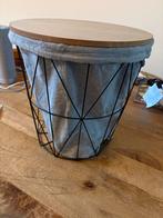 Bijzettafeltje / mand, Huis en Inrichting, Tafels | Bijzettafels, Ophalen, Minder dan 55 cm, Rond, Zo goed als nieuw