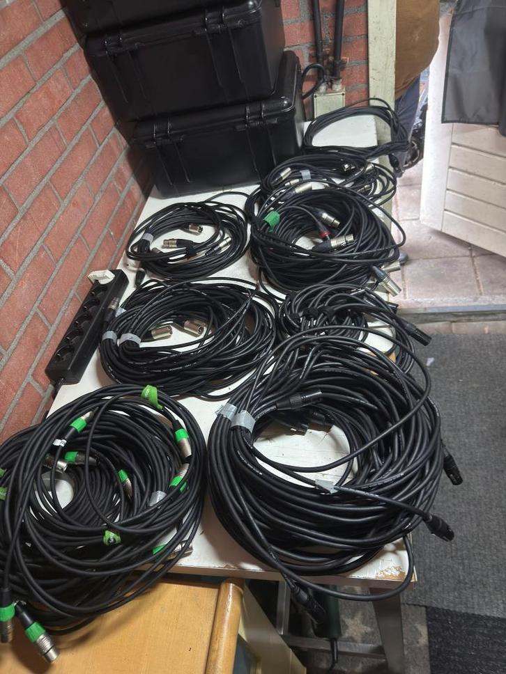 34x XLR kabels (1,5m – 15m) Neutrik / Procab / DAP - dmx/xlr, Muziek en Instrumenten, Kabels en Stekkers, Gebruikt, Licht, Ophalen
