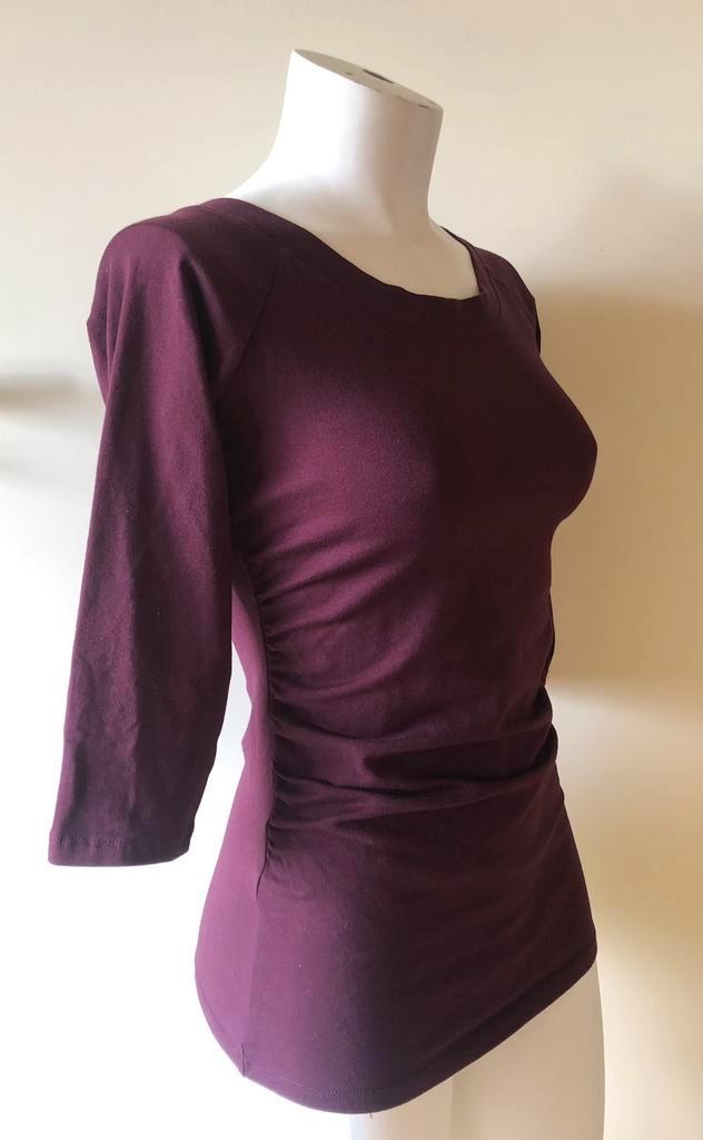 Bordaux- paars-achtige top met 3/4 mouw. Amisu maat S., Kleding | Dames, Tops, Nieuw, Paars, Korte mouw, Ophalen of Verzenden
