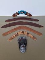 lot 5st hard-houten boemerangs Australië hout gesneden, Antiek en Kunst, Ophalen of Verzenden