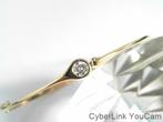 323091Ontdek Onze 18K Gouden Dunne Slavenarmband met Diamant, Ophalen of Verzenden, Zo goed als nieuw, Met edelsteen, Goud