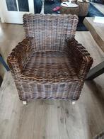 6 rotan eetkamer stoelen, Ophalen, Gebruikt, Bruin