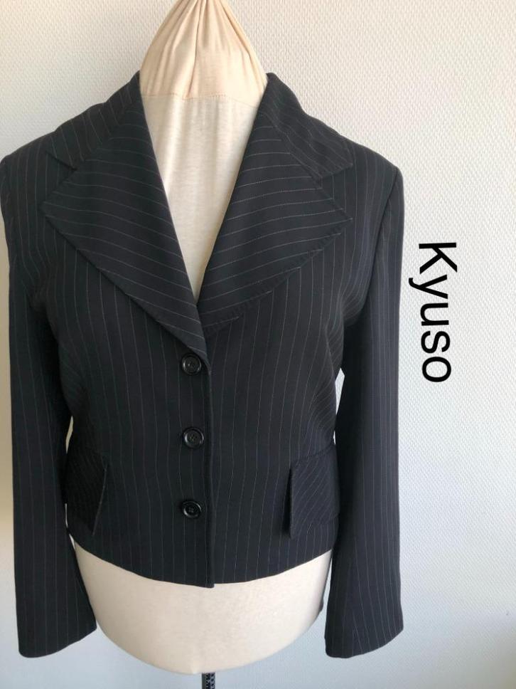 Kyuso Blazer  (mt: 44) 3,6/3367, Kleding | Dames, Jasjes, Kostuums en Pakken, Zo goed als nieuw, Maat 42/44 (L), Zwart, Ophalen of Verzenden
