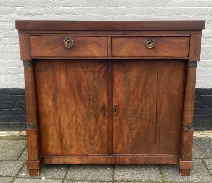 antiek mahonie buffetkast/ klapbuffet, empire periode, 102, Antiek en Kunst, Antiek | Meubels | Kasten, Ophalen of Verzenden