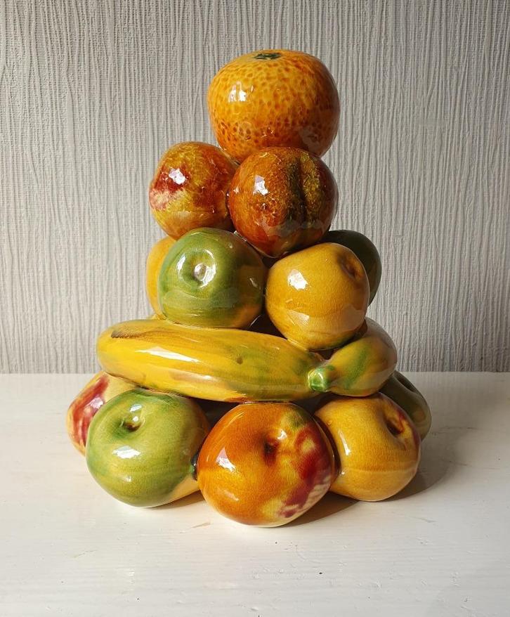 Keramieken fruittoren, Portugees aardewerk 23 cm, Antiek en Kunst, Curiosa en Brocante, Ophalen of Verzenden