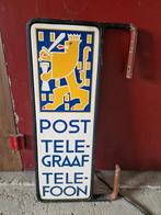 Emaille bord, dubbelzijdig PTT, Ophalen